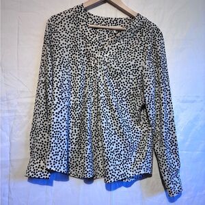 Lark & Ro Black and White Polka Dot Blouse